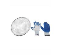 Tidevib Tamis de sol pour seau de 15 gallons, tamis à compost de 2 mm/6 mm/10 mm avec gants, écran de sable en fil de fer galvanisé pour le jardinage des roches de sol