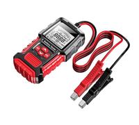 Tidevib Testeur de batterie de moto et de voiture avec mesure de tension et de résistance interne, écran LCD portable pour vérifier l'état de la batterie automobile, noir et rouge