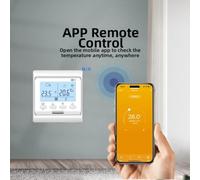 Tidevib Thermostat LCD pour chauffage au sol, contrôleur de température numérique de précision 0,5 C, boîtier PC IP20, blanc, 86 x 86 mm