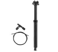 Tidevib Tige de selle télescopique pour vélo, 30,9 mm, en alliage d'aluminium, télécommande pour tube de selle avec câble interne, noir