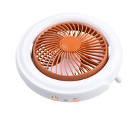 Tidevib Ventilateur de bureau USB avec veilleuse, 3 vitesses, batterie 1200 mAh, à suspendre, à poser ou à fixer au mur, alimenté par USB pour bureau et maison