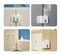 Tidevib Verrou de réfrigérateur à combinaison pour mini réfrigérateur, armoire et tiroir - Verrou de sécurité sans clé ABS avec code réinitialisable, blanc