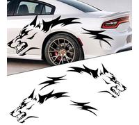 Tidevib Wolf Lot de 2 autocollants en vinyle pour camionnette et porte latérale de véhicule, décoration à faire soi-même pour voiture, camping-car, skateboard, mur, ordinateur portable, ordinateur