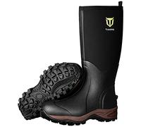 TIDEWE Rubber Neoprene Boots Men And Women, Waterproof Sturdy 6mm Neoprene Boot, Rain Boot Hunting Boot Arctic Outdoor Boot Men Size 11 Black