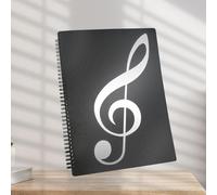 Tidgel 40 pages flexibles pour partitions de musique A4 avec boucles à boucle, support en ABS résistant à l'eau pour piano et bande, noir