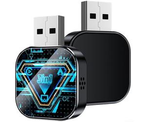 Tidgel Adaptateur sans fil pour Android Auto, Dongle USB 3 en 1 avec Wi-Fi 5.0 et double bande, boîte de conversion pour voitures filaires, boîtier en métal (B)