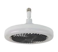 Tidgel Ampoule de ventilateur à vis E27 avec télécommande, plafonnier LED pour chambre à coucher, fonctionnement silencieux, luminosité réglable et, Noir(Noir)