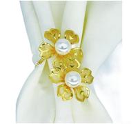 Tidgel Anneau Serviette Métal pour fleur Dorée pour déco Table Anneau | Design pour fleur pour rétro, finition dorée lustrée, alliage première qualité, pour mariage et banquet