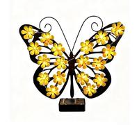 Tidgel Applique Papillon pour Terrasse et Clôture Applique Papillon(Yellow) | Design papillon mÃ©tal, pour lumiÃ¨re blanche chaude, pour idÃ©al pour dÃ©co jardin, terrasse, clÃ´ture, ambiance douce