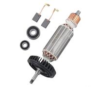 Tidgel Armature de meuleuse d'angle, pour rotor, pour série 9556 9557 9558, pièce de rechange en métal, avec balais de carbone et roulements (220 V)