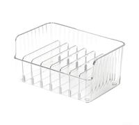 Tidgel Boîte Rangement Épices Ajustable 25cm Transparente | Diviseurs amovibles, compartiments flexibles, s'adapte aux pots de tailles variées, plastique PET , design transparent