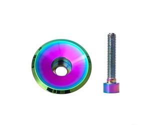 Tidgel Capuchon supérieur de casque de vélo de 3,8 cm en aluminium 6061 lisse d'huile ultra léger pour banlieue de route VTT pièce de rechange (C)