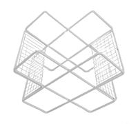 Tidgel Casier à vin moderne, support de comptoir en fer pour bar à domicile, rangement horizontal élégant pour bouteilles et verres, design peu encombrant (blanc)