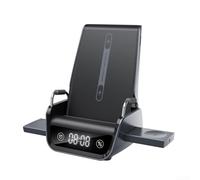 Tidgel Chargeur compact 4 en 1 avec sortie 22,5 W et horloge | Charge simultanée de 3 appareils, maintient la vitesse, gain de temps, distribution efficace, adapté à la famille