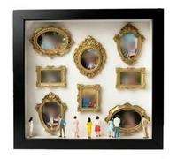 Tidgel Coffre d'ombres Musée Silhouette DIY, kit avec 8 cadres et 10 figurines, pour décor pour personnalisé pour souvenirs de mariage ou Saint-Valentin(Black)