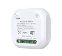 Tidgel Commutateur WiFi intelligent avec télécommande RF433, commande vocale pour Alexa, module disjoncteur compact pour systèmes d'éclairage domotique (10 A)
