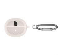 Tidgel Coque de protection en silicone pour écouteurs Baseus BC1 - Résistante aux chocs - Souple - Avec mousqueton - Protection noire (mètres, blanc)