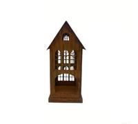 Tidgel Ensemble de bougeoirs en métal au design rustique d'église - Lanterne en fer robuste pour intérieur et extérieur - Détails uniques pour décoration de fenêtre de salon - 1 unité de couleur grise