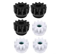Tidgel Ensemble de roulements de rechange pour seau à serpillère - Pédale rotative en plastique pour balai facile et autres marques - Noir et blanc (3 noirs + 3 blancs)