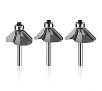 Tidgel Fraise à défoncer à 45 degrés avec roulement, tige chanfreinée de 1,27 cm pour profilage des bords, pour le travail du bois et les machines de gravure (12 mm x 76,2 mm)