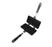 Tidgel Gaufrier belge avec plaque de cuisson antiadhésive, pour cuisinière à gaz et à induction, noir (gaufre à une tête)