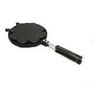 Tidgel Gaufrier romantique en forme de cœur avec poignée pliable 18 cm | Deux cavités en forme de cœur, définition parfaite de la forme, petits déjeuners romantiques, desserts, démoulage facile