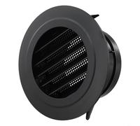 Tidgel Grille d'aération en ABS avec couvercle en maille pour sortie d'échappement centrale AC, 100 mm ou 150 mm, noir, persienne amovible pour un nettoyage facile (100 mm)