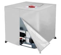 Tidgel Housse de réservoir Oxford 420D IBC 1000 L avec fermeture éclair sur le dessus, housse de protection imperméable et anti-poussière pour l'eau de jardin, vert (argenté)