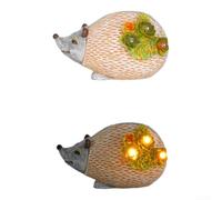 Tidgel Lampe Jardin Hérisson Résine Imperméable Lampe Jardin Hérisson(CiW) | Design hérisson réaliste, résine pour robuste, pour lumière blanche chaude, pour idéal pelouse, étanche IP65