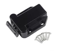 Tidgel Loquet à pousser pour ouverture pour grenier, placard de grenier, loquet de panneau en plastique de 3 kg, avec gâche réglable, blanc (noir)