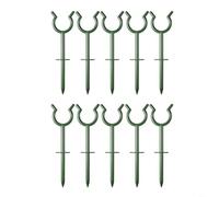 Tidgel Lot de 10 piquets verts en ABS pour une installation facile, tuyaux flexibles et sécurisés contre les plis dans les pelouses extérieures