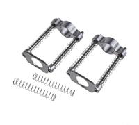 Tidgel Lot de 2 colliers de serrage pliables en alliage d'aluminium pour vélos Brompton, boucle en C à ressort zéro oscillation pour un rangement et un voyage faciles, noir et argenté