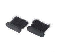 Tidgel Lot de 2 têtes de brosse de cheminée, manche en bois de rechange avec poils de noix de coco doux pour poêle et foyer, noir, 11 x 3,5 x 9,5 cm