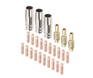 Tidgel Lot de 26 embouts de soudage en cuivre pour torche MIG 15AK MB-15, embouts de contact de 1,0 mm avec diffuseurs, ensemble de consommables pour réparation industrielle
