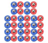Tidgel Lot de 32 palets pour jeu de curling de table, disques en plastique rouge et bleu, avec noyau en métal, accessoires de sport d'intérieur de 23 mm