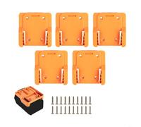 Tidgel Lot de 5 supports de fixation de batterie pour outils Ridgid/AEG 18 V, support mural en plastique pour rangement et sécurité en atelier
