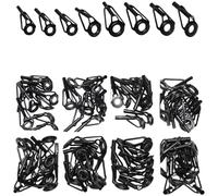 Tidgel Lot de 80 guides supérieurs de canne à pêche avec cadre en acier à haute teneur en carbone avec anneaux en céramique pour réparation de canne à leurre, noir (A)