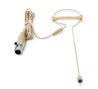 Tidgel Micro oreillette beige avec condensateur omnidirectionnel, câble de 1,2 m pour mini XLR à 3 broches compatible avec les systèmes PYLE pour discours de scène