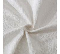 Tidgel Nappe tissée anti-poussière en coton mélangé pour salle à manger, table basse, décoration d'intérieur, blanc, 130 x 130 cm (130 x 130 cm)