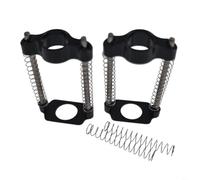 Tidgel Paire de colliers de serrage pliables en alliage d'aluminium pour vélos Brompton, boucle en C à ressort zéro oscillation pour un rangement et un voyage faciles, noir et argenté