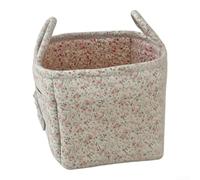 Tidgel Panier à Linge Pliable pour coton Motif Fleurs Vert Panier à | Motif fleurs roses et pour feuilles vertes, style cottage, pour décor salle de bain, pour coton matelassé durable