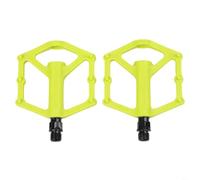 Tidgel Pédales de VTT en nylon avec système de roulement DU, axe ultra léger de 14 mm pour vélo de route et VTT, durabilité améliorée et garde au sol, noir (vert)