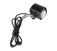 Tidgel Phare LED 36-60 V avec klaxon pour vélo électrique et scooter électrique Lampe avant étanche en plastique ABS Câble 115 cm Noir