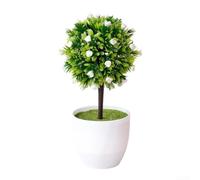 Tidgel Pot de fleurs artificiel violet 25 cm Décoration de salon réaliste | Design violet charmant, base verte réaliste, résistante à la poussière, centre de table de salle à manger, faible entretien