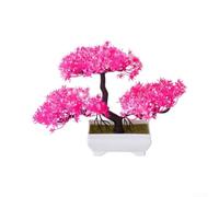 Tidgel Pot de fleurs en pin artificiel 25 cm Violet vif Décoration | Abat-jour violet vif, taille compacte de 25 x 19 cm, matériau plastique, pas besoin d'arrosage, accent de salon