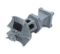 Tidgel pour lanterne Pagode en Résine Grise Pièce, Éclairage LED Automatique Imperméable pour Décoration de Jardin et Cour Extérieure(Mascot lights)