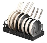 Tidgel Rangement Casseroles et Couvercles Anti-Glisse(A) | Longueur ajustable 30-52cm, design extensible, gain de place optimal, acier inoxydable robuste