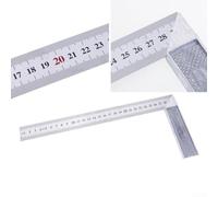 Tidgel Règle carrée à double échelle 30 cm pour travaux manuels | Échelle double face, marques cm et pouces, acier non pliant, poignée en aluminium, guide de coupe précis