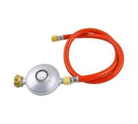 Tidgel Régulateur Propane Butane 50mbar avec Flexible 1,5m | Sortie 50mbar stable, flexible 150cm, filetage pour gauche 1/4", pour aluminium pour robuste, pour propane butane