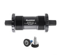 Tidgel Roulement de pédalier carré conique à 5 voies pour cadre de VTT de 68 mm, tige en alliage d'acier noir, longueur 103-124,5 mm (118 mm)